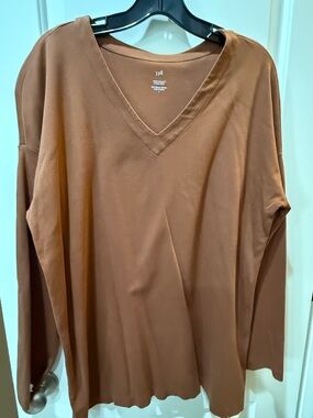 J. Jill Brown V-Neck Long Sleeve Tunic